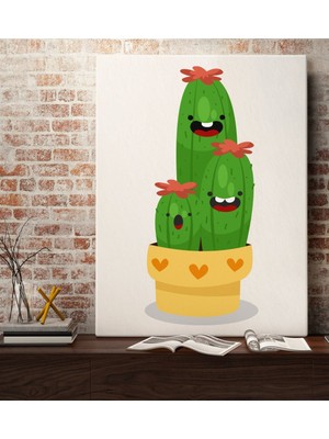 Bk Gift Kaktüs Tasarımlı Kanvas Tablo 70X100CM-12