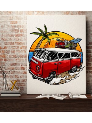 Bk Gift Klasik Araç Tasarımlı Kanvas Tablo 70X100CM-3