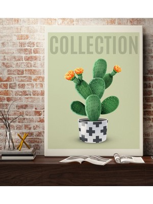 Bk Gift Kaktüs Tasarımlı Kanvas Tablo 70X100CM-7