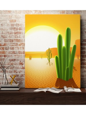 Bk Gift Kaktüsler Tasarımlı Kanvas Tablo 70X100CM-1