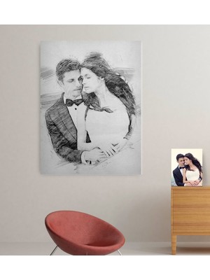 BK Kişiye Özel Gelin Damat Evlilik Hatırası Kanvas Tablo (70 x 100  cm .) 14