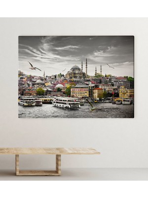 BK Kişiye Özel Istanbul Manzara Kanvas Tablo (70 x 100  cm .) 1