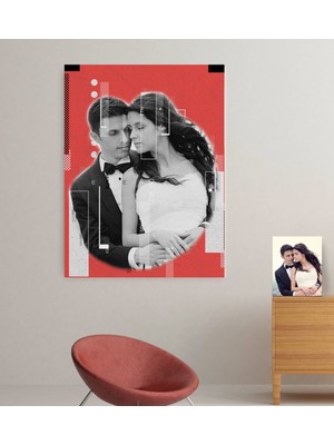 BK Kişiye Özel Gelin Damat Evlilik Hatırası Kanvas Tablo (70 x 100  cm .) 18