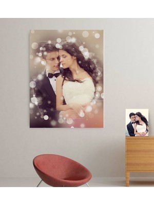 BK Kişiye Özel Gelin Damat Evlilik Hatırası Kanvas Tablo (70 x 100  cm .) 9