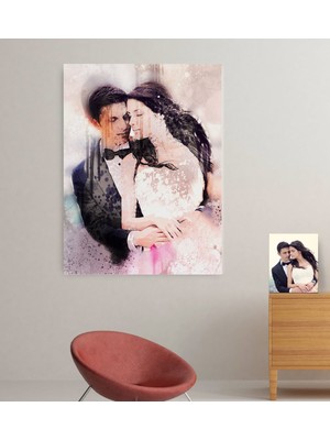 BK Kişiye Özel Gelin Damat Evlilik Hatırası Kanvas Tablo (70 x 100  cm .) 12