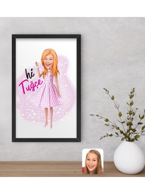Bk Gift Kişiye Özel Barbie Karikatürlü Dekoratif Ahşap Siyah Çerçeveli Tablo-5, Barbie Filmi, Barbie Hediyelik Eşya, Arkadaşa Hediye