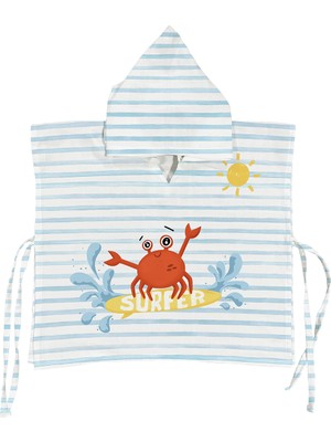 Casadora Baby Surfer Crab %100 Pamuk Bebek / Çocuk Müslin Panço