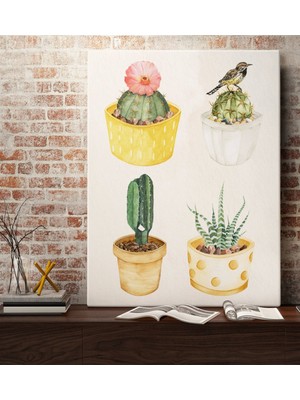 Bk Gift Kaktüsler Tasarımlı Kanvas Tablo 70X100CM-2