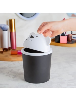 Qlux Ideas Hippo Çöp Kovası Siyah Beyaz L-00586