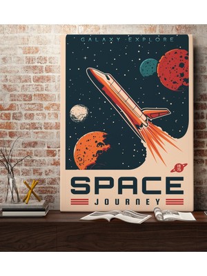 Bk Gift Uzay Yolculuğu Tasarımlı Kanvas Tablo 70X100CM-1