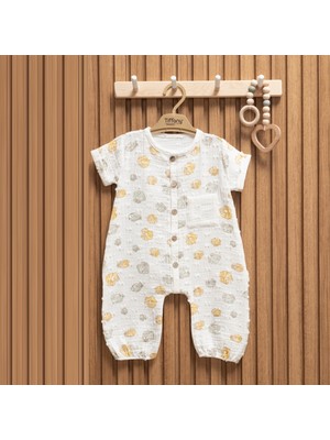 Tiffany Baby Müslin Sea Shell Theme Yarım Kol Uzun Tulum 62091