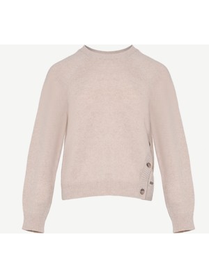 Yargıcı Bisiklet Yakalı Yan Düğme Detaylı Kazak