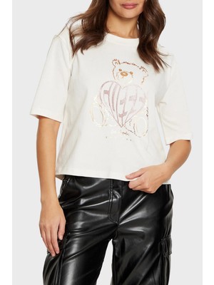 Guess Rhinestones % 100 Pamuk Regular Fit Taşlı Logolu T Shirt V5RI09I3Z14 Bayan T Shirt V5RI09 I3Z14 G6K5