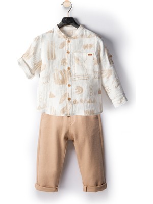 Bebek Vadisi  Keten Pamuklu Erkek Bebek Takım Ikili Erkek Bebek Alt Ust Takım Erkek Çocuk Takım Erkek Bebek Giyim