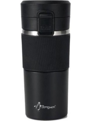 Penguen -3023 Siyah Mug Termos 400 ml