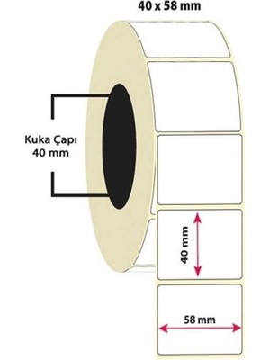 Stilo Terazi Termal Etiket 40X58 500LÜ Beyaz - 2 Adet
