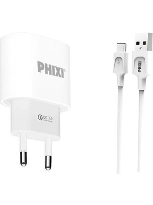 QCH271T Force Akım Korumalı 15W / 3A Qualcomm 3.0 Type-C USB Kablolu Şarj Cihazı