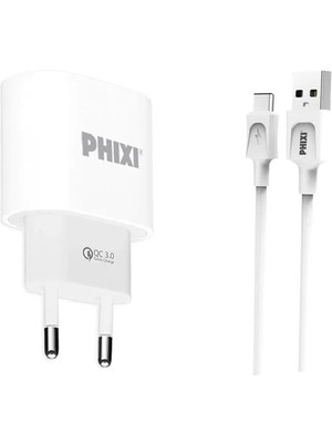 QCH271T Force Akım Korumalı 15W / 3A Qualcomm 3.0 Type-C USB Kablolu Şarj Cihazı