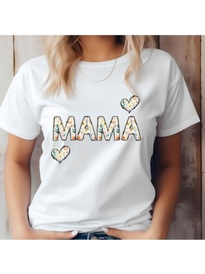 Woodroffe Kadın Anne /mama /mother Baskılı Beyaz Salaş Oversize Boyfirend T-Shirt
