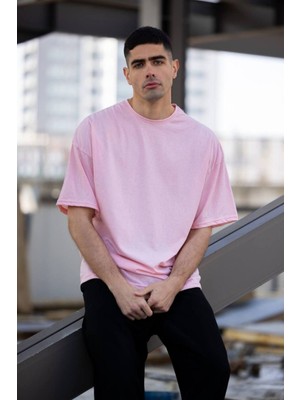 Woodroffe Düz Basic Baskısız Erkek Oversize T-Shirt Salaş Boyfirend