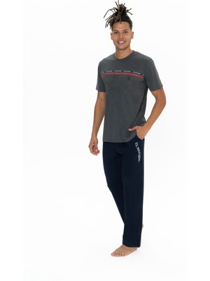 U.s. Polo Assn. Erkek Antrasit Melanj Pijama Takım