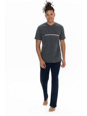 U.s. Polo Assn. Erkek Antrasit Melanj Pijama Takım