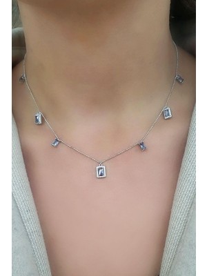 Mistik Topaz Taşlı 925 Ayar Gümüş Tasarım Kolye