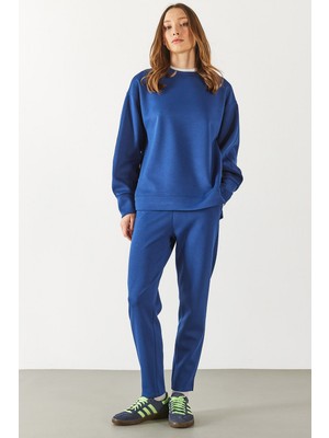 Alian Yumuşak Dokulu Jogging Pantolon(Cupro) - Navy