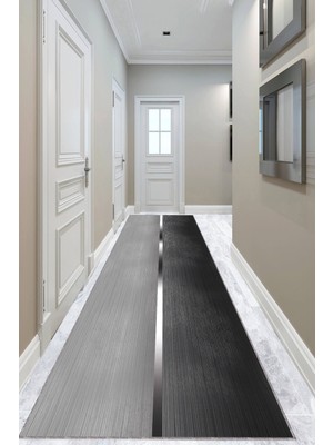 Viva Home Antrasit Kaymaz Modern Kesme Rulo Özel Ölçülü Yolluk AR1411