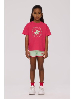 Beverly Hills Polo Club  Kız Çocuk Pembe Tshirt