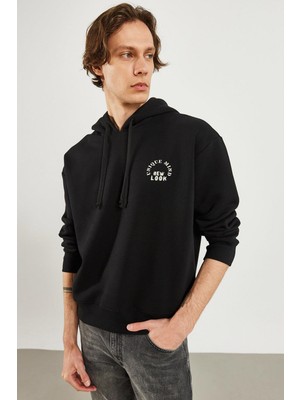 Erkek New Look Siyah Baskılı Sweatshirt
