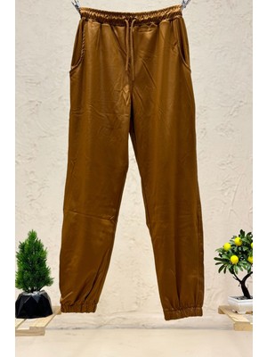 Paça ve Bel Lastikli Saten Pantolon