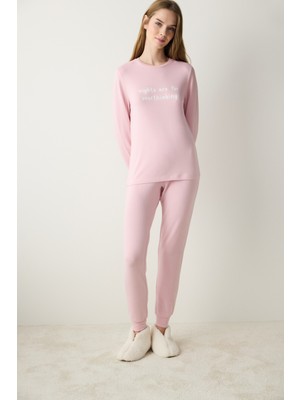 Penti Nights Termal Lila Pantolon Pijama Takımı