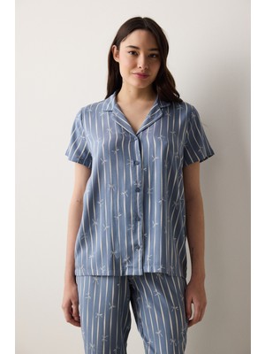 Penti Freya Gömlek Pantolon Gri Pijama Takımı