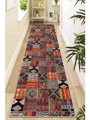 Viva Home Renkli Kaymaz Patchwork Kesme Rulo Özel Ölçülü Yolluk AR981