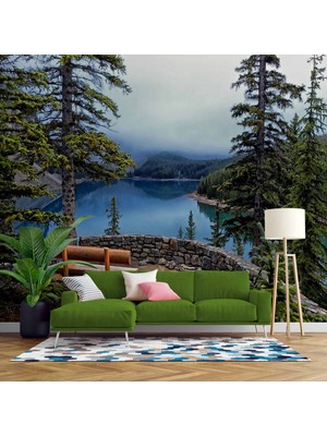 Orman ve Göl Manzaralı Duvar Kağıdı
