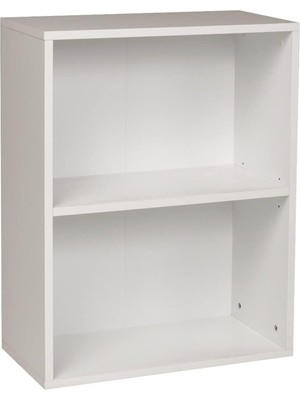 Furni 24 Dekoratif 2 Bölmeli Kitaplık, Ofis Kitaplığı, Evrak Dergi Rafı, Aksesuar Rafı