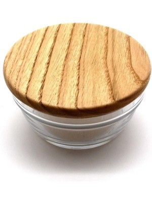Wood Provence Ahşap Kapaklı Cam Kase Saklama Kabı Zeytin Ağacı