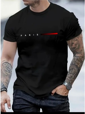 Medinenur Paris Yazı Detaylı Basic T-Shirt