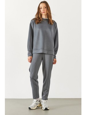Alian Yumuşak Dokulu Jogging Pantolon(Cupro) - Antrasit