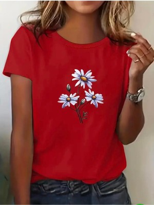 Medinenur Papatya Desenli Nasic T-Shirt