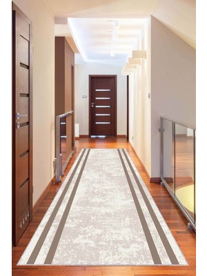 Viva Home Bej Kaymaz Çerçeveli Kesme Rulo Özel Ölçülü Yolluk AR1489