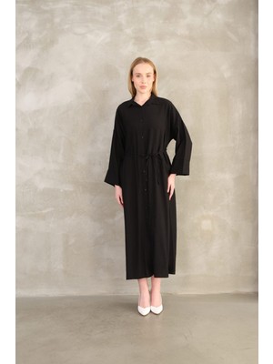 Pat Detay Elbise-Siyah