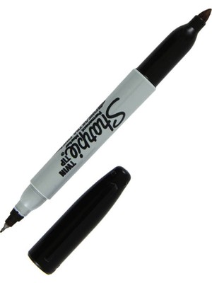 Sharpie Twin Çift Uçlu Permanent Markör 811100 Siyah Renk ile Kalıcı ve Keskin Çizimler