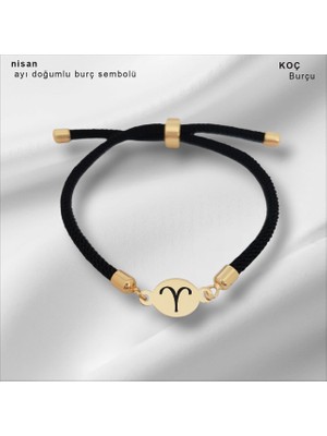 14 Ayar Plakalı Altın Yuvarlak Figürlü Astroloji Burçlar Sembolünün Bilekliği, Siyah Örgü Det Ayıyla, Gençler ve Ergenler İçin Zarif Bir Tercih!