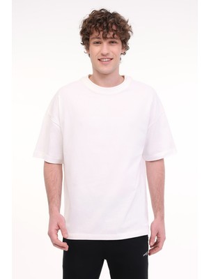 Lumberjack MB Ros 11HS113 5fx Kırık Beyaz Erkek Kısa Kol T-Shirt