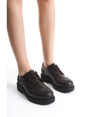 Yampa Acı Kahve Rengi Oxford Ayakkabı