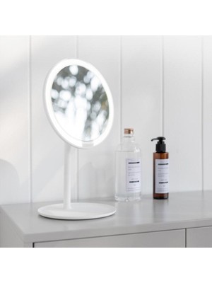 Monozone Dokunmatik LED Işıklı USB Li Yuvarlak Makyaj Aynası Masa Üstü Make Up
