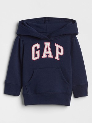 Gap Kız Bebek Mavi Gap Logo Kapüşonlu Fleece Sweatshirt