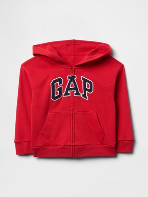 Erkek Bebek Kırmızı Gap Logo Relaxed Fermuarlı Sweatshirt